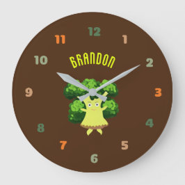 Reloj Redondo Grande Brocoli verde dulce