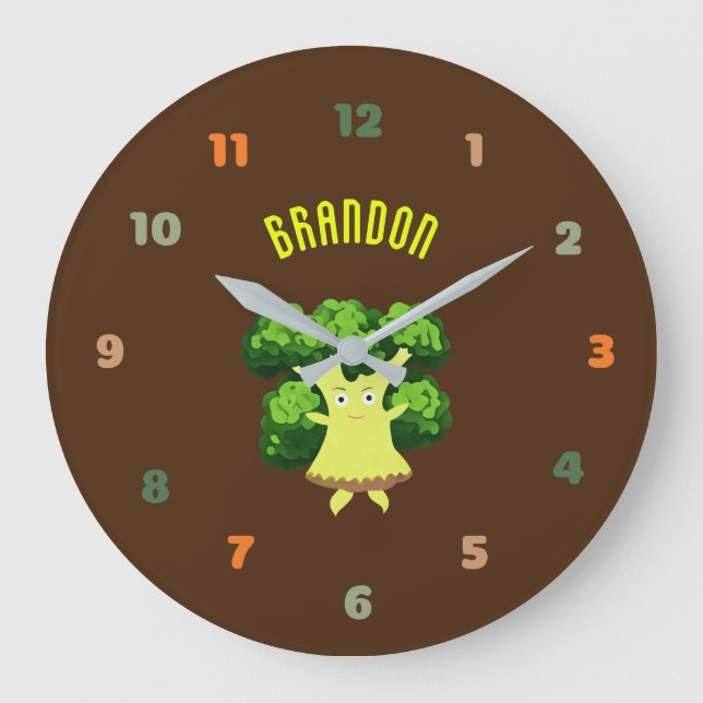 Reloj Redondo Grande Brocoli verde dulce (Anverso)