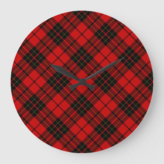 Reloj Redondo Grande Brodie tartan (Anverso)