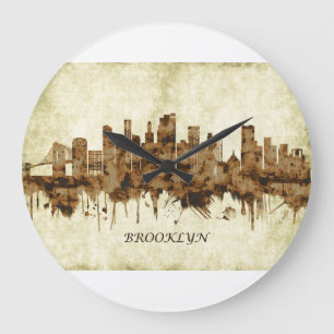 Reloj Redondo Grande Brooklyn New York Cityscape