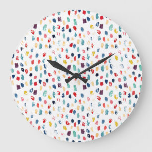 Reloj Redondo Grande Brotes De Cepillo Colorido: Sin Maravilla de color