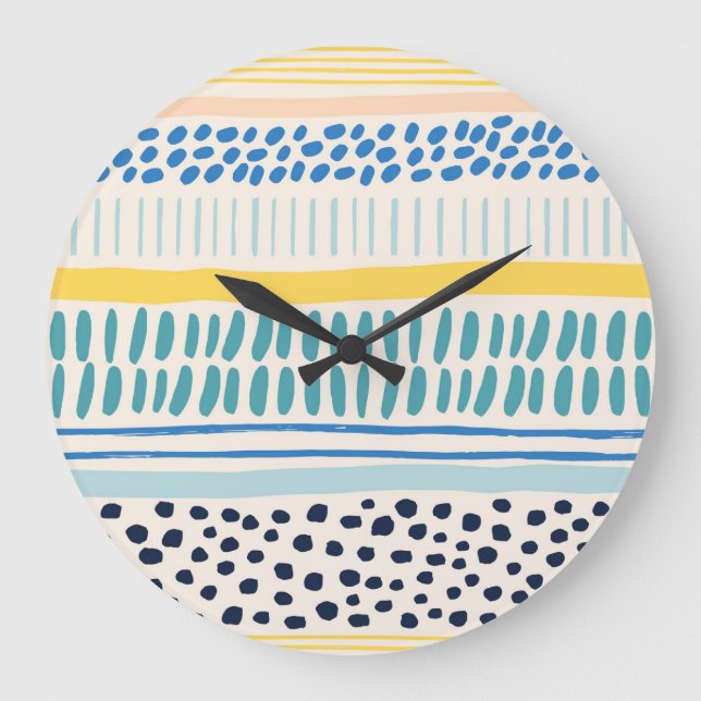 Reloj Redondo Grande Brotes de pincel: resumen diversión sin foco (Anverso)