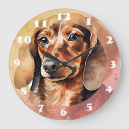 Reloj Redondo Grande Brown Dachshund