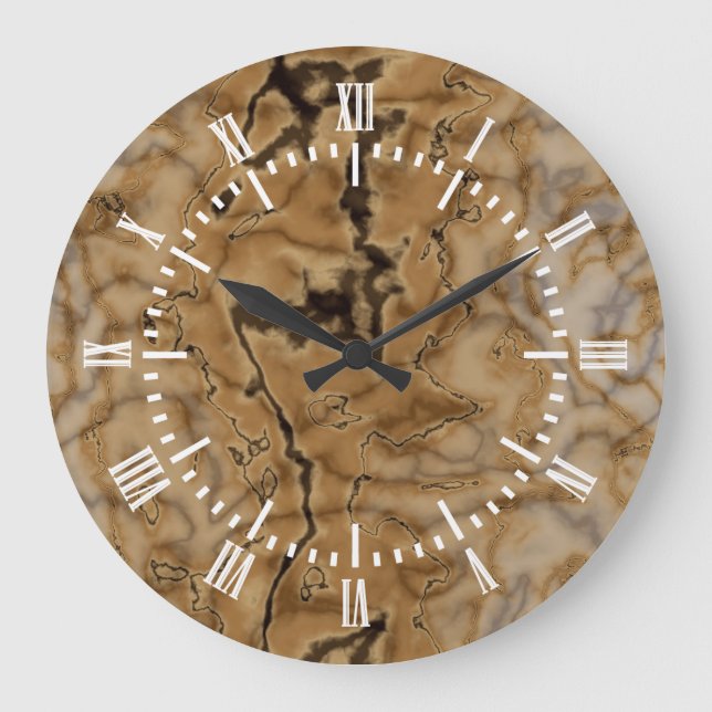 Reloj Redondo Grande Brown Marble Texture (Anverso)