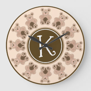 Reloj Redondo Grande Brown Plush Toy Teddy Bear Dormitorio Inicial