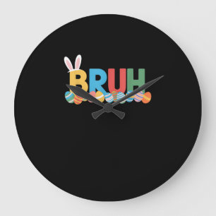 Reloj Redondo Grande Bruh Easter Bunny Cute Meme Para Niños _10