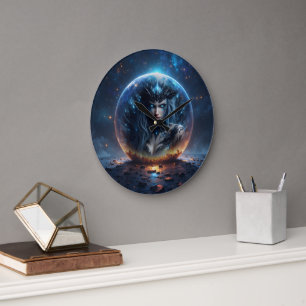 Reloj Redondo Grande Bruja Cósmica – Nacida de la Esfera Estelar.