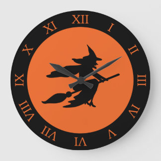 Reloj Redondo Grande Bruja de Halloween