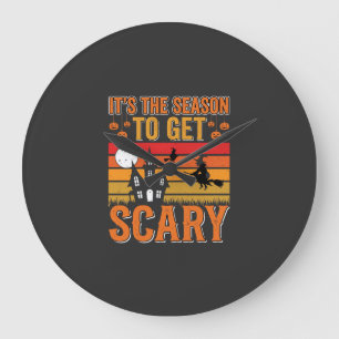 Reloj Redondo Grande Bruja de Halloween espeluznante diseño de casa emb