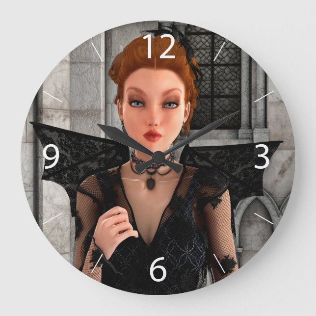 Reloj Redondo Grande Bruja Hermosa (Anverso)