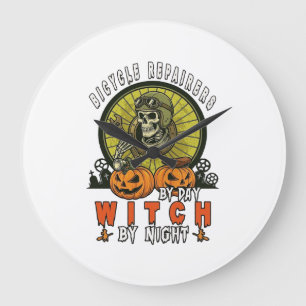 Reloj Redondo Grande Brujas Calaveras Llaves Bicicletas Calabazas Salón