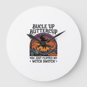 Reloj Redondo Grande Bucle Arriba Bruja Mantequilla Switch Halloween Es