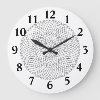 Reloj Redondo Grande Bucles de espiral de Fibonacci