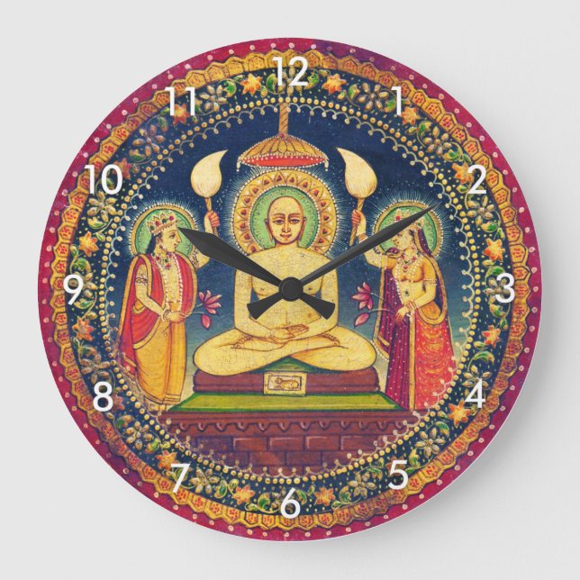 Reloj Redondo Grande Buddha Meditating with Yoga (Anverso)
