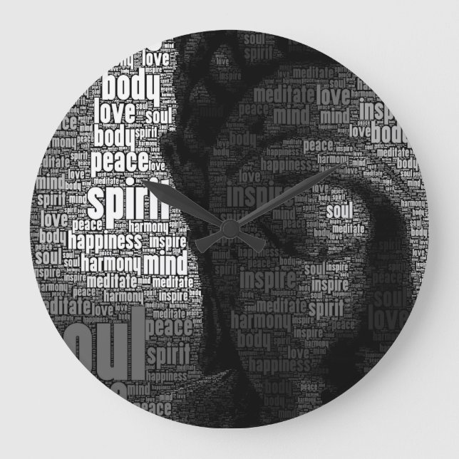 Reloj Redondo Grande Buddhist Words of Wisdom (Anverso)