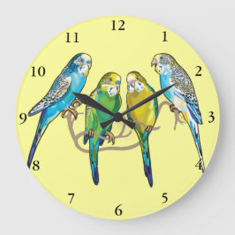 Reloj Redondo Grande budgerigars