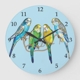 Reloj Redondo Grande budgerigars