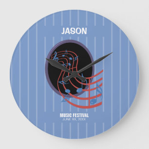 Reloj Redondo Grande Buena suerte, círculo de música negra