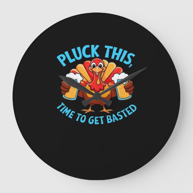 Reloj Redondo Grande Buenas Tiempos Feliz Día de Gracias Camiseta Clási (Anverso)