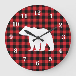 Reloj Redondo Grande Buffalo Check Bear Wilderness Cabin Throw Pillow