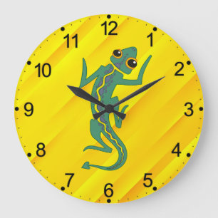 Reloj Redondo Grande Buggi Green Lizard Artistic Clipart-27847