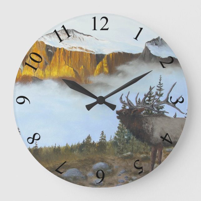 Reloj Redondo Grande Bugling Elk (Anverso)