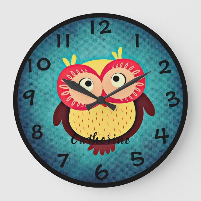 Reloj Redondo Grande Búho (Anverso)