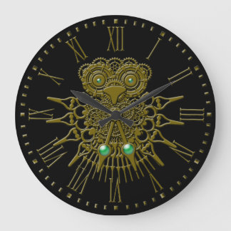 Reloj Redondo Grande Búho de Steampunk