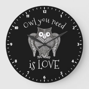 Reloj Redondo Grande Búho que necesita