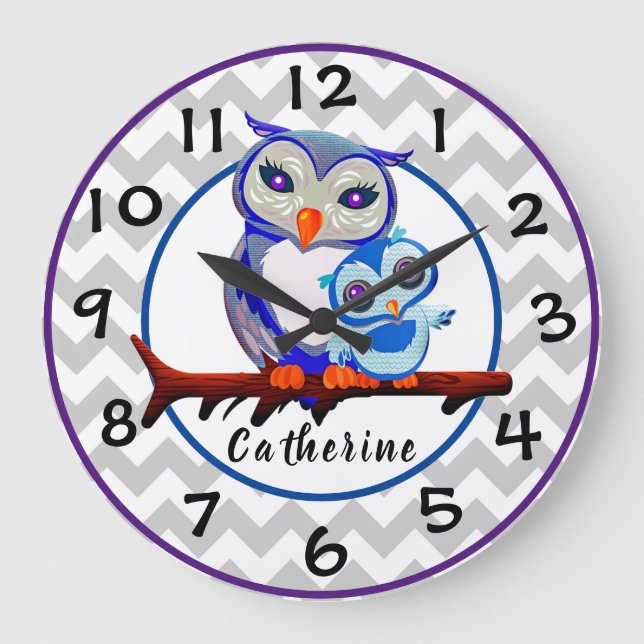 Reloj Redondo Grande Búhos (Anverso)