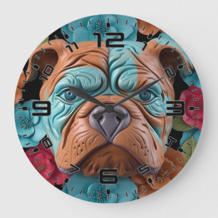 Reloj Redondo Grande bulldog 3D