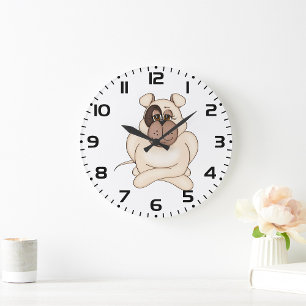 Reloj Redondo Grande Bulldog con ojos grandes