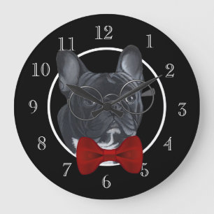 Reloj Redondo Grande Bulldog francés