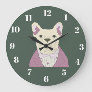 Reloj Redondo Grande Bulldog Francés