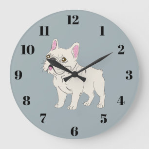 Reloj Redondo Grande Bulldog Francés