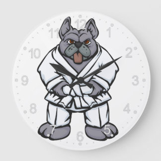 Reloj Redondo Grande Bulldog jiu jitsu| elegir color de fondo
