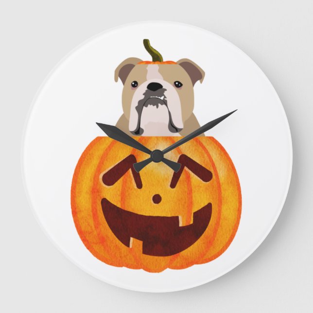 Reloj Redondo Grande Bulldog Pumpkin     (Anverso)