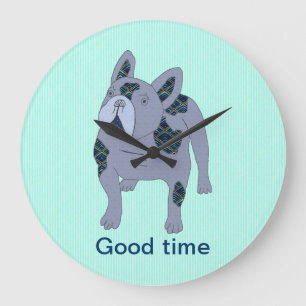 Reloj Redondo Grande Bulldoges franceses Wanduhr Clock