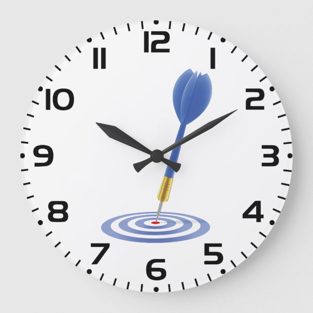 Reloj Redondo Grande Bullseye Hit Blue Dart on Target (Anverso)