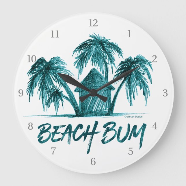 Reloj Redondo Grande Bum de playa (Anverso)