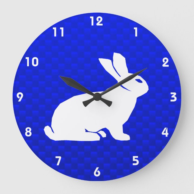 Reloj Redondo Grande Bunny azul (Anverso)