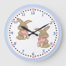 Reloj Redondo Grande Bunny Hugs