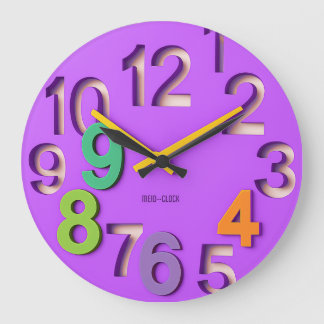 Reloj Redondo Grande Bunte Lernuhr mit lila Hintergrund