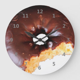 Reloj Redondo Grande Buñuelo helado chocolate de la torta amarilla con