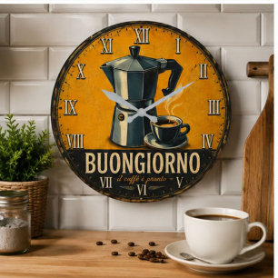 Reloj Redondo Grande Buongiorno Coffee