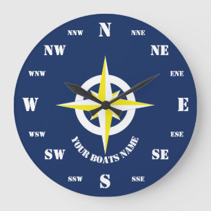 Reloj Redondo Grande Buques compás