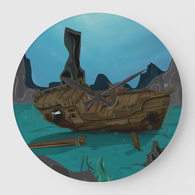 Reloj Redondo Grande Buques subacuáticos (Anverso)