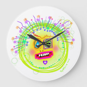 Reloj Redondo Grande Burbble Smile Meemogie Emoji Art