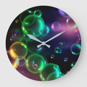 Reloj Redondo Grande Burbuja irlandesa sobre negro