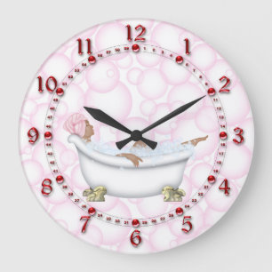 Reloj Redondo Grande Burbujas brillantes de los números del cuarto de